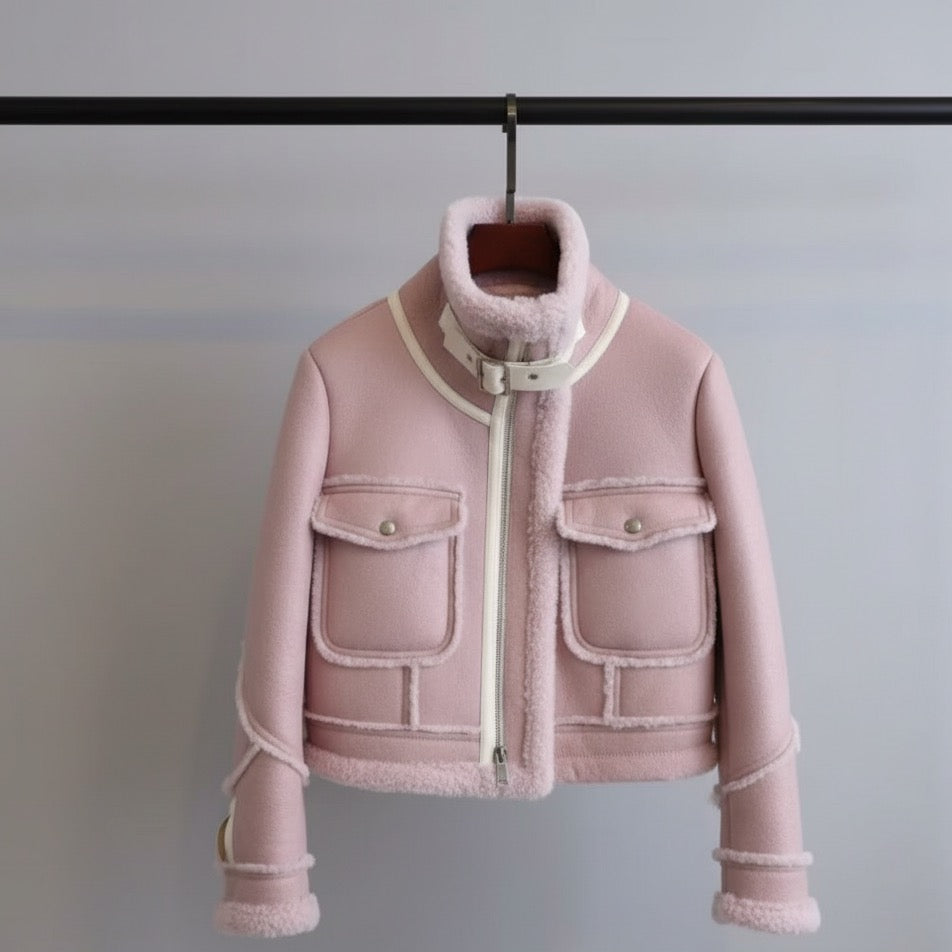 Veste façon peau retournée