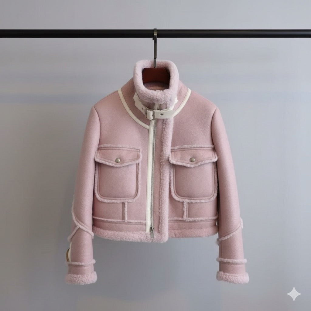 Veste façon peau retournée