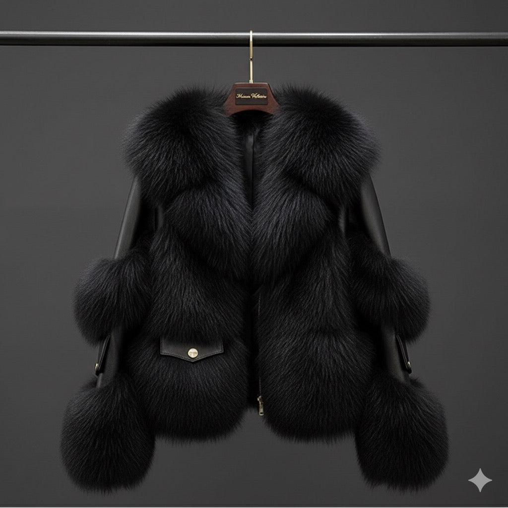 Veste style perfecto en fourure